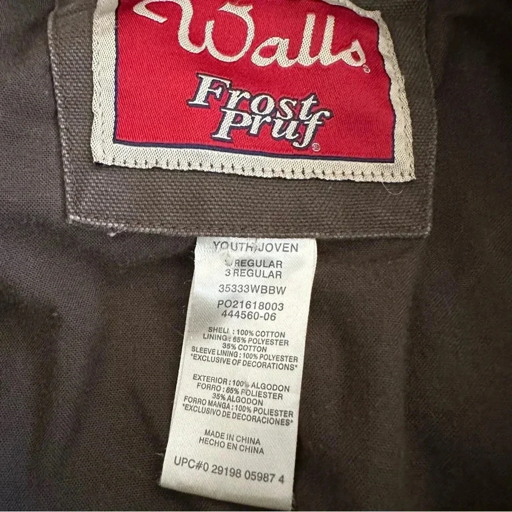 Walls Frost Pruf canvas zip jacket with hood
